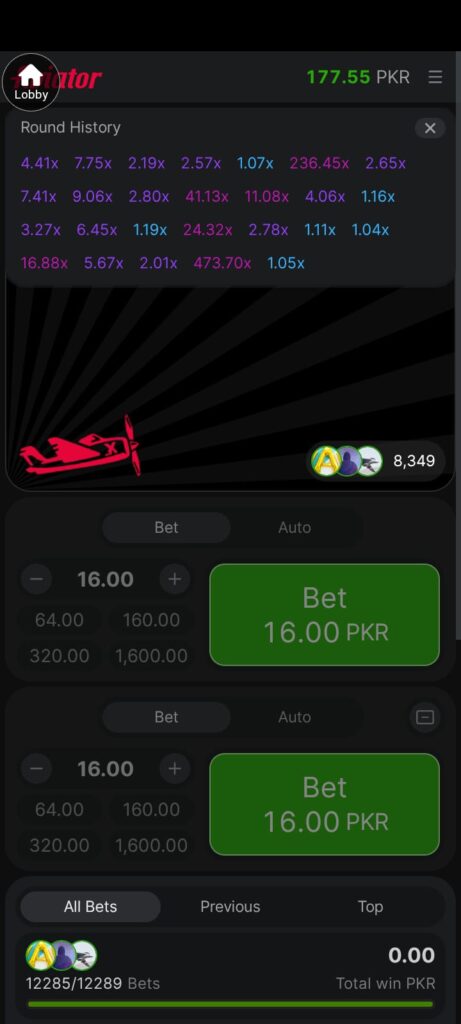 Main Screen of Aviator Game